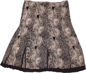 00s Black Romantic Flare Skirt