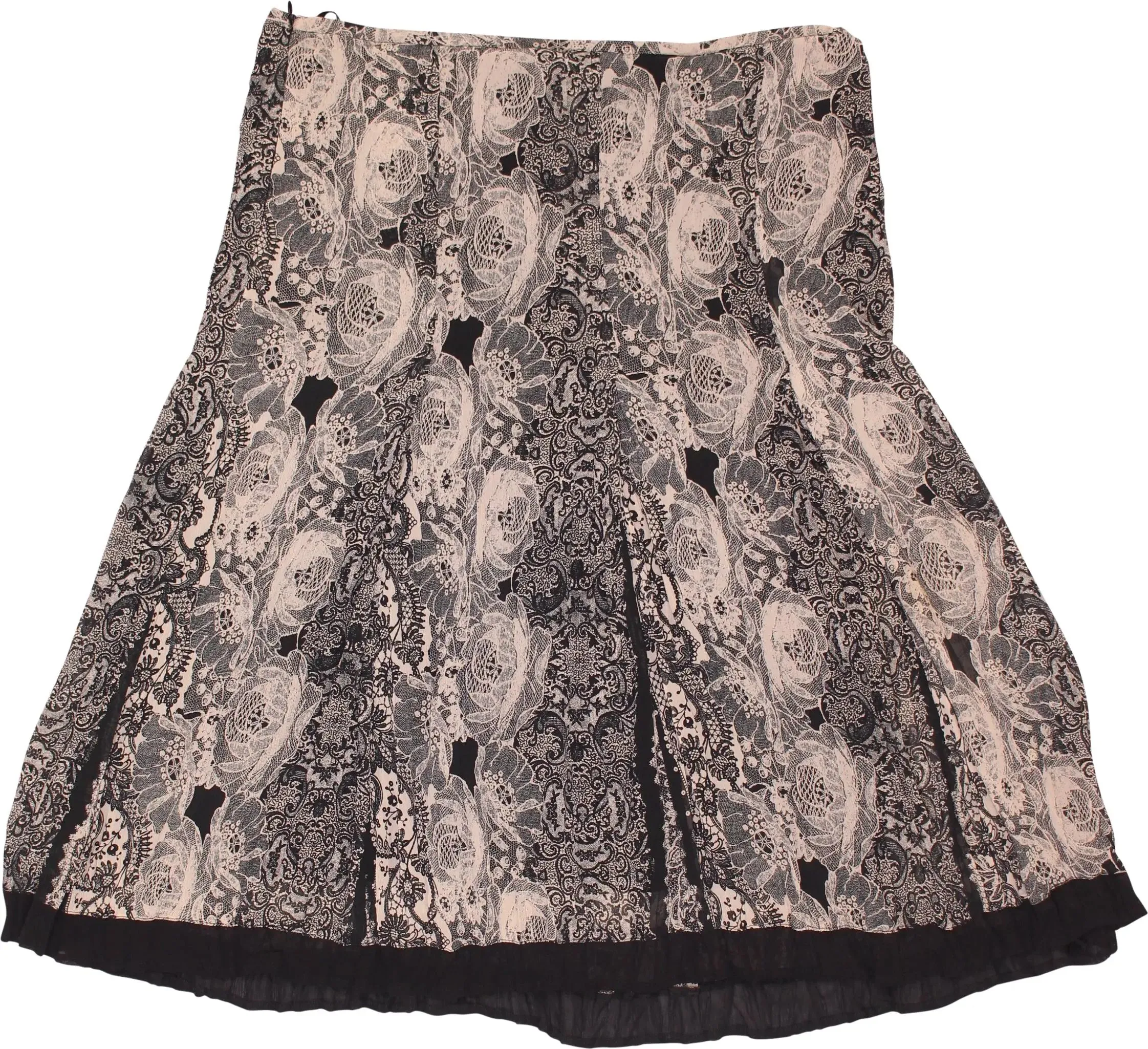 00s Black Romantic Flare Skirt