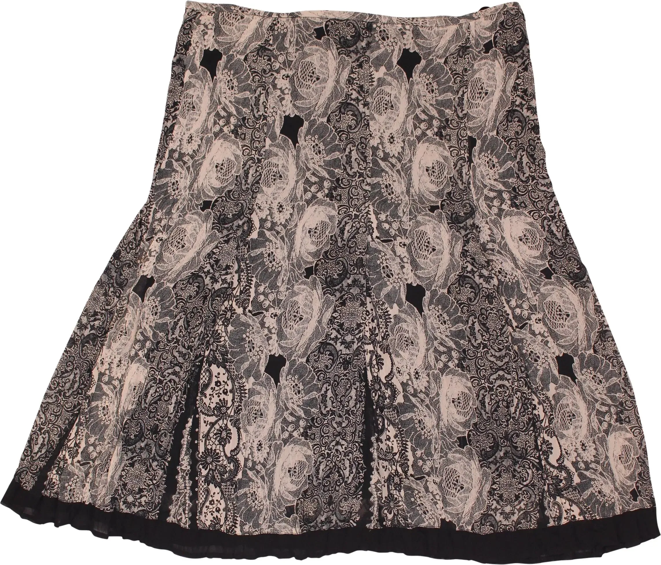 00s Black Romantic Flare Skirt