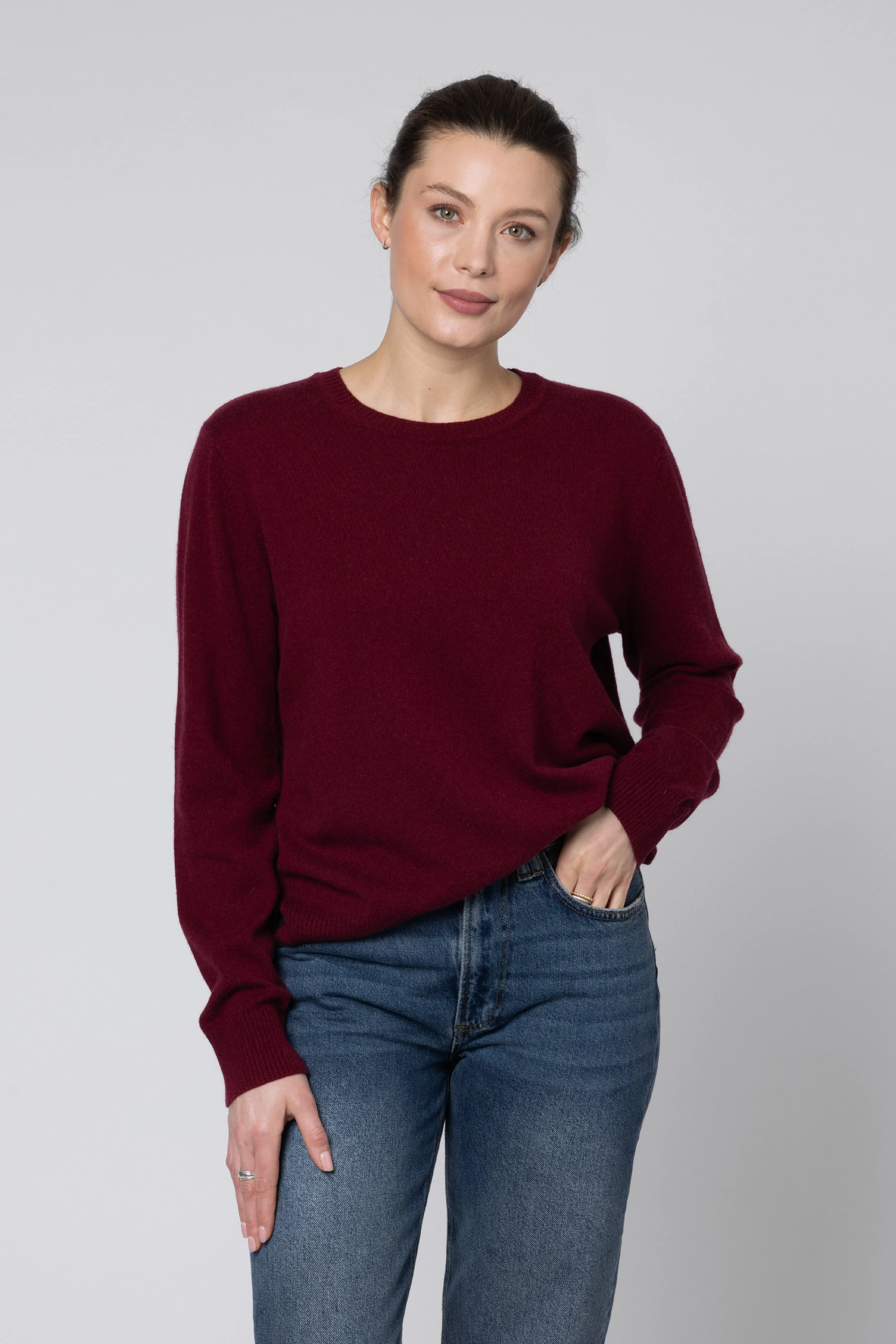 Alex Cashmere Blend Jumper (Burgundy)