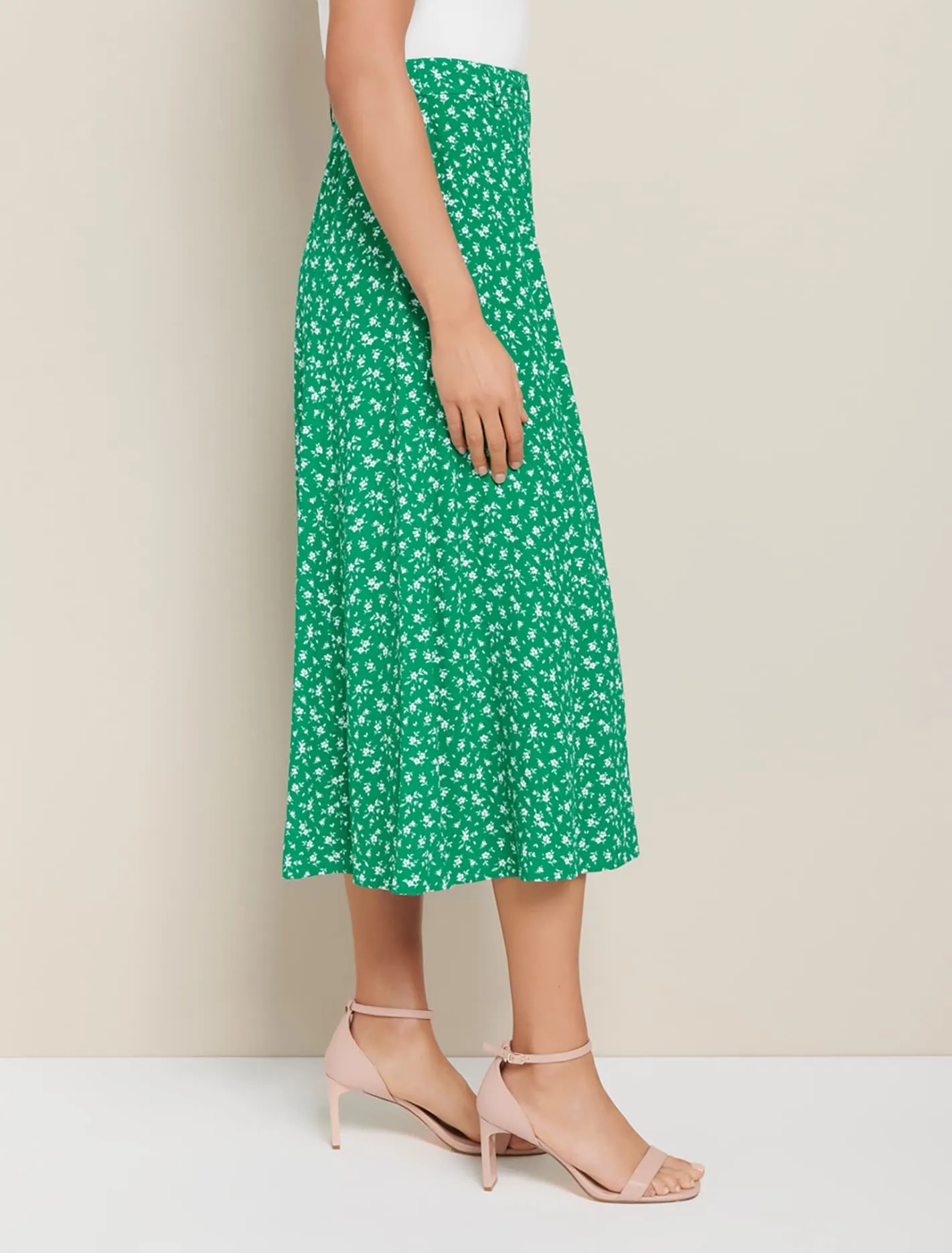 Alyssa Button Front Midi Skirt