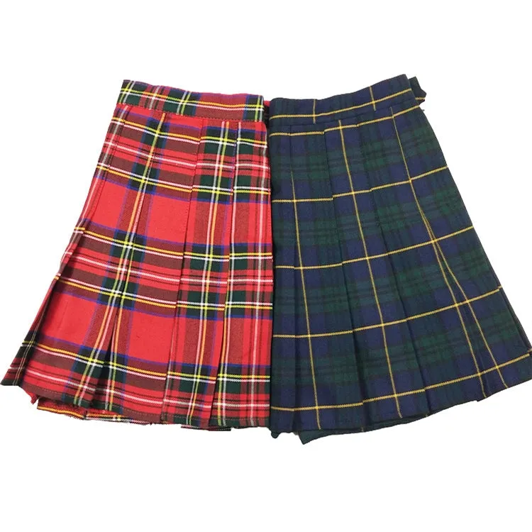 American romantic plaid skirt