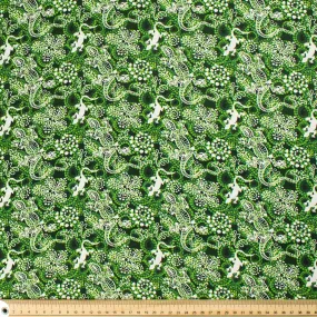 Australiana/Aboriginal Inspired Cotton Prints Design - Lizard on Green