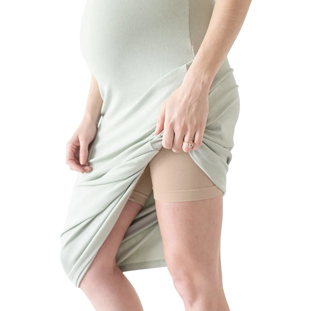 Bamboo Seamless No Rub Maternity Thigh Saver | Beige