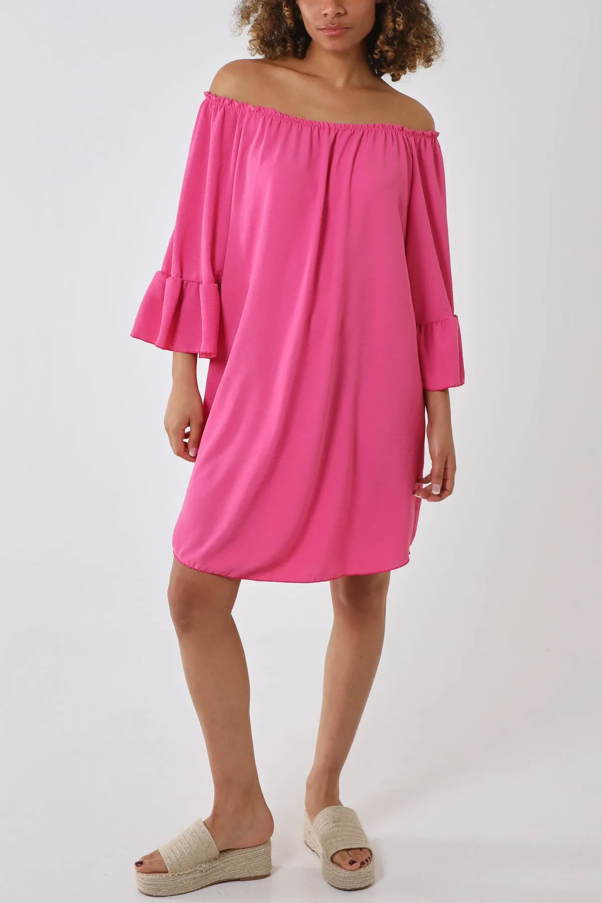 Bardot Frill Sleeve Mini Dress