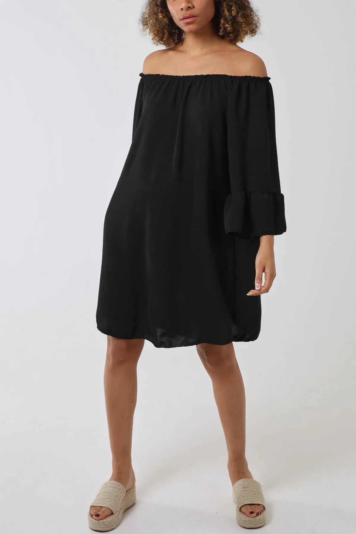 Bardot Frill Sleeve Mini Dress