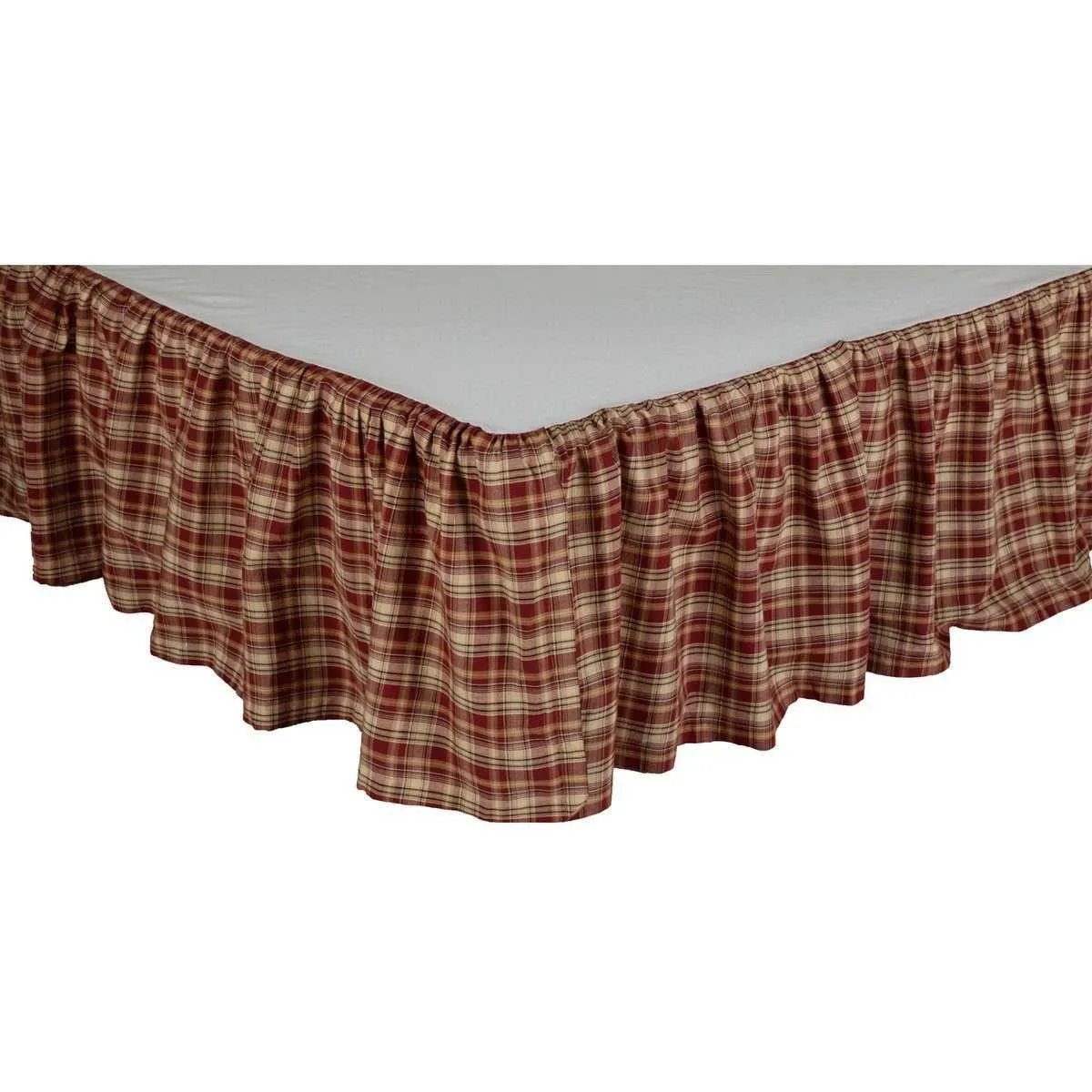 Beckham Plaid Bed Skirts Rust, Khaki, Soft Black VHC Brands