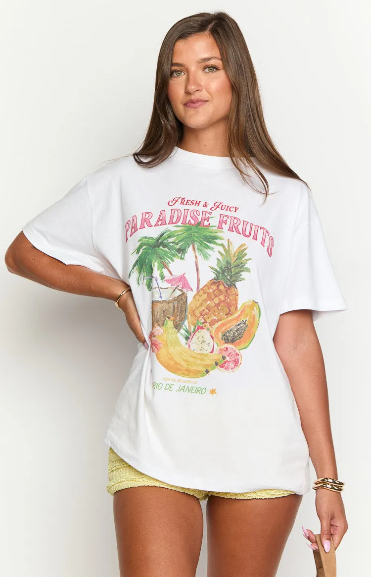 Beginning Paradise Fruits White Tee