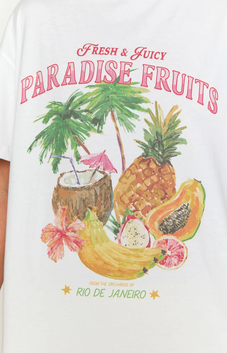 Beginning Paradise Fruits White Tee