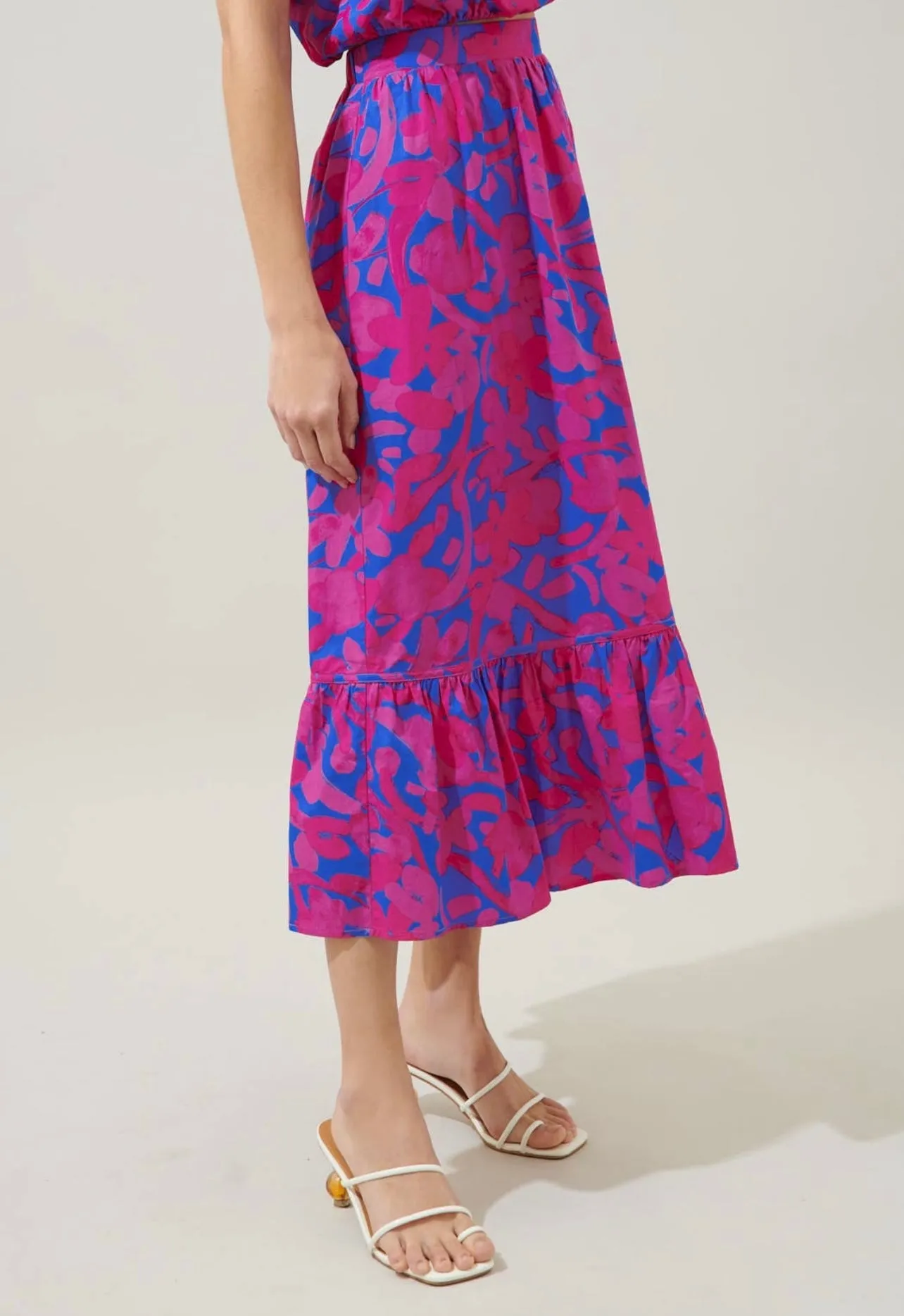 Berry Tatchi Ruffle Midi Skirt