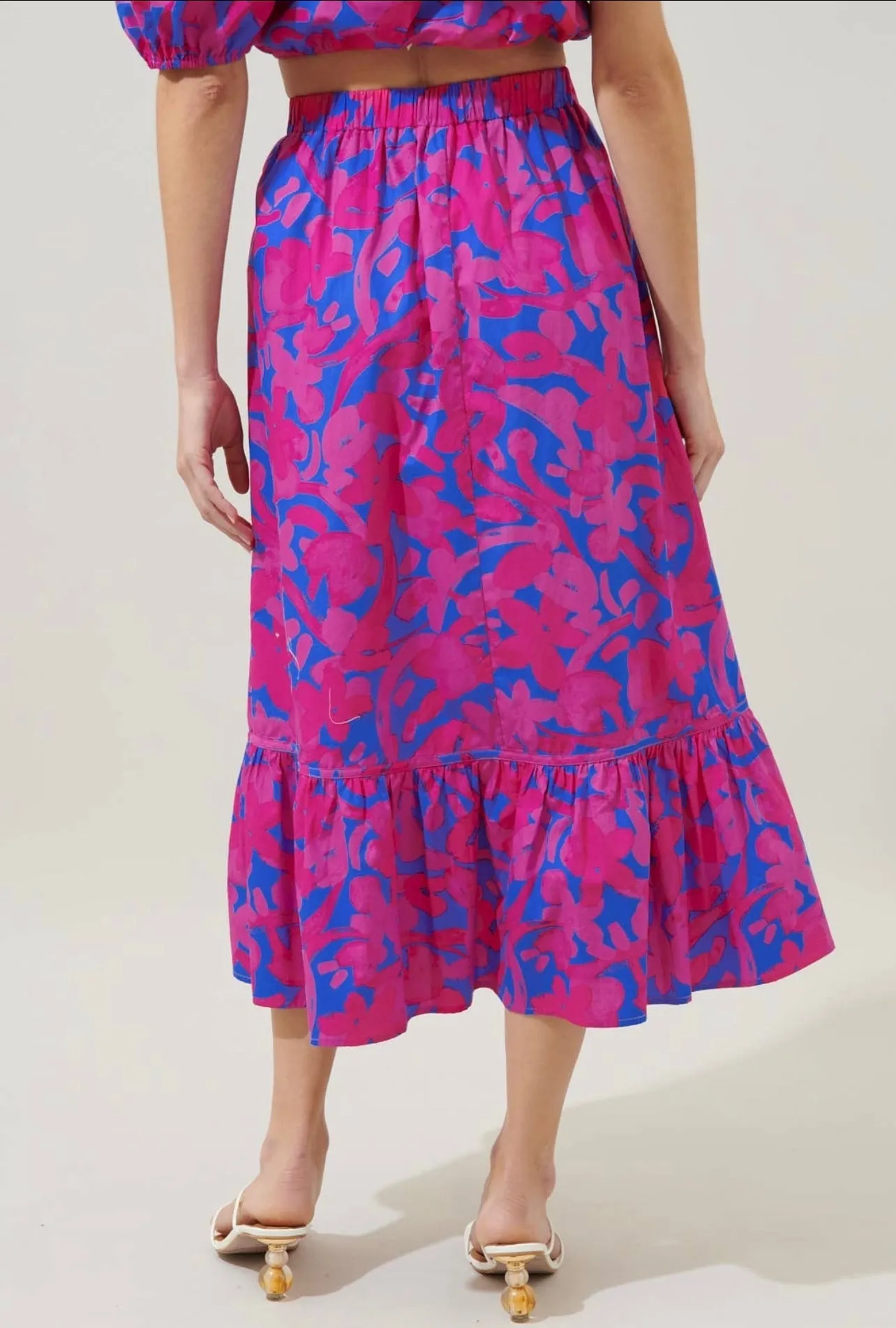 Berry Tatchi Ruffle Midi Skirt