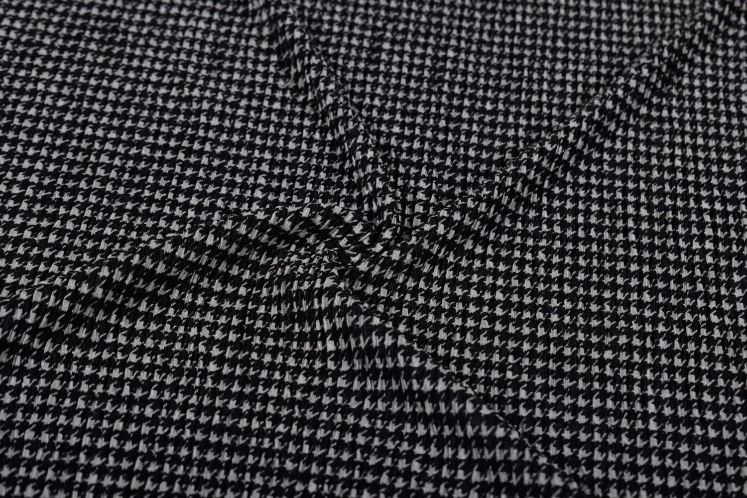 Black & White Pleated Knit Fabric