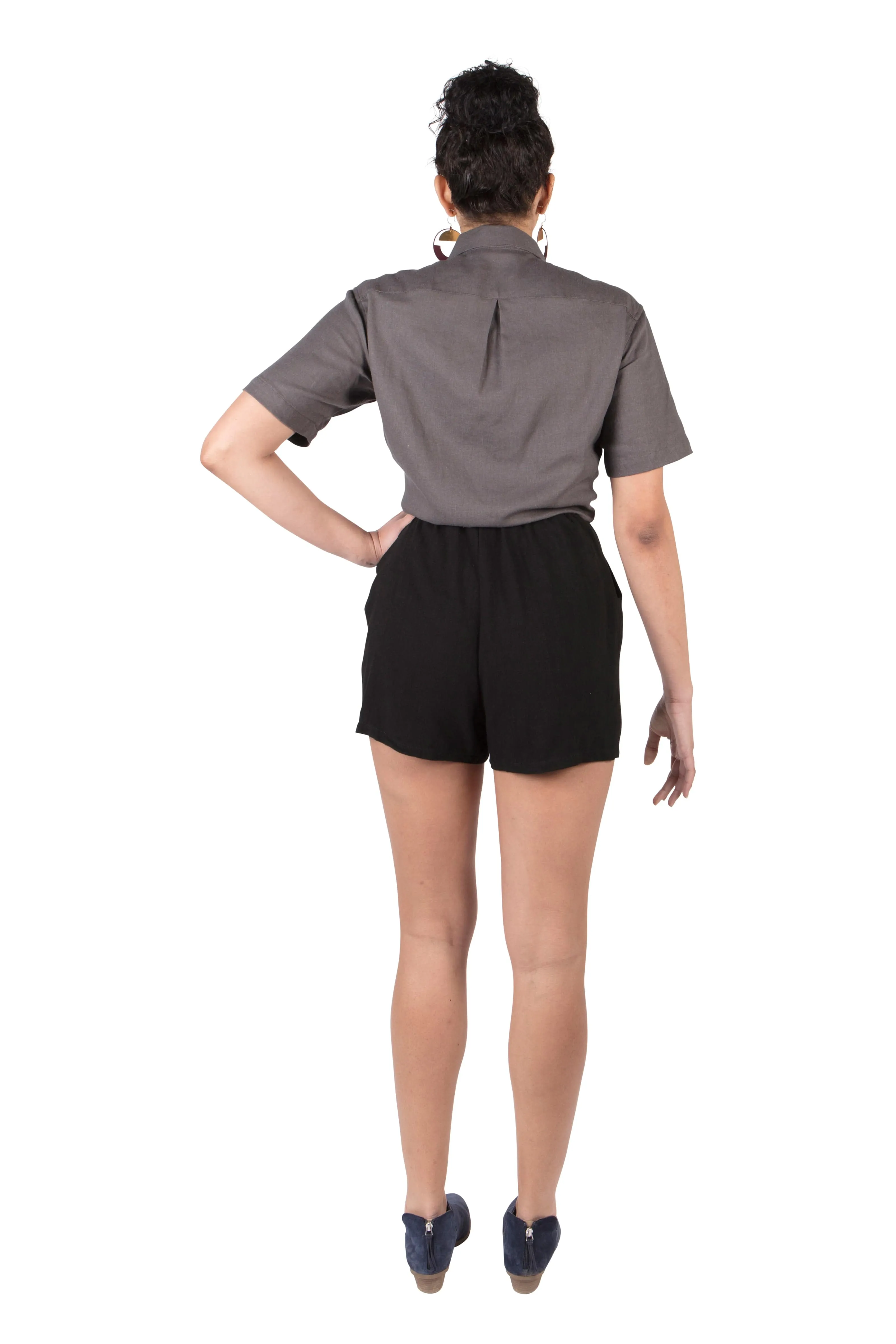 Breezy Shorts in Black Linen