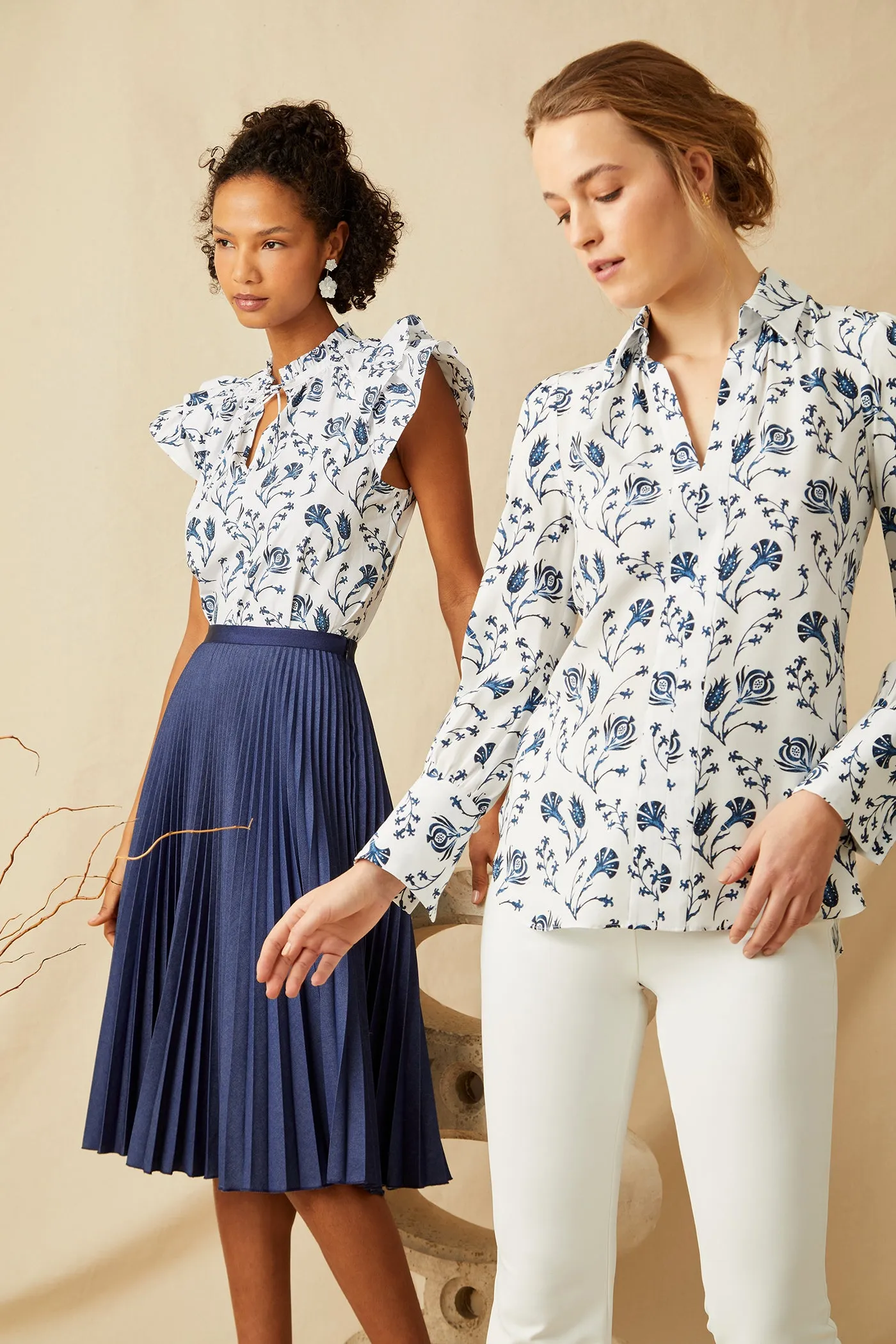 Butterfly Blouse - Navy Pomegranate