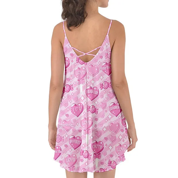 Candy Love Hearts (Pink Cutie) Love The Sun Chiffon Dress