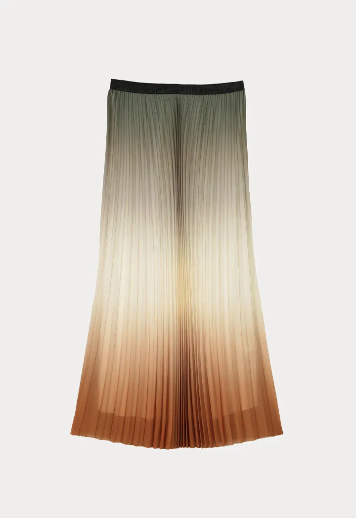 Choice Pleated Ombre Classic Skirt Caramel