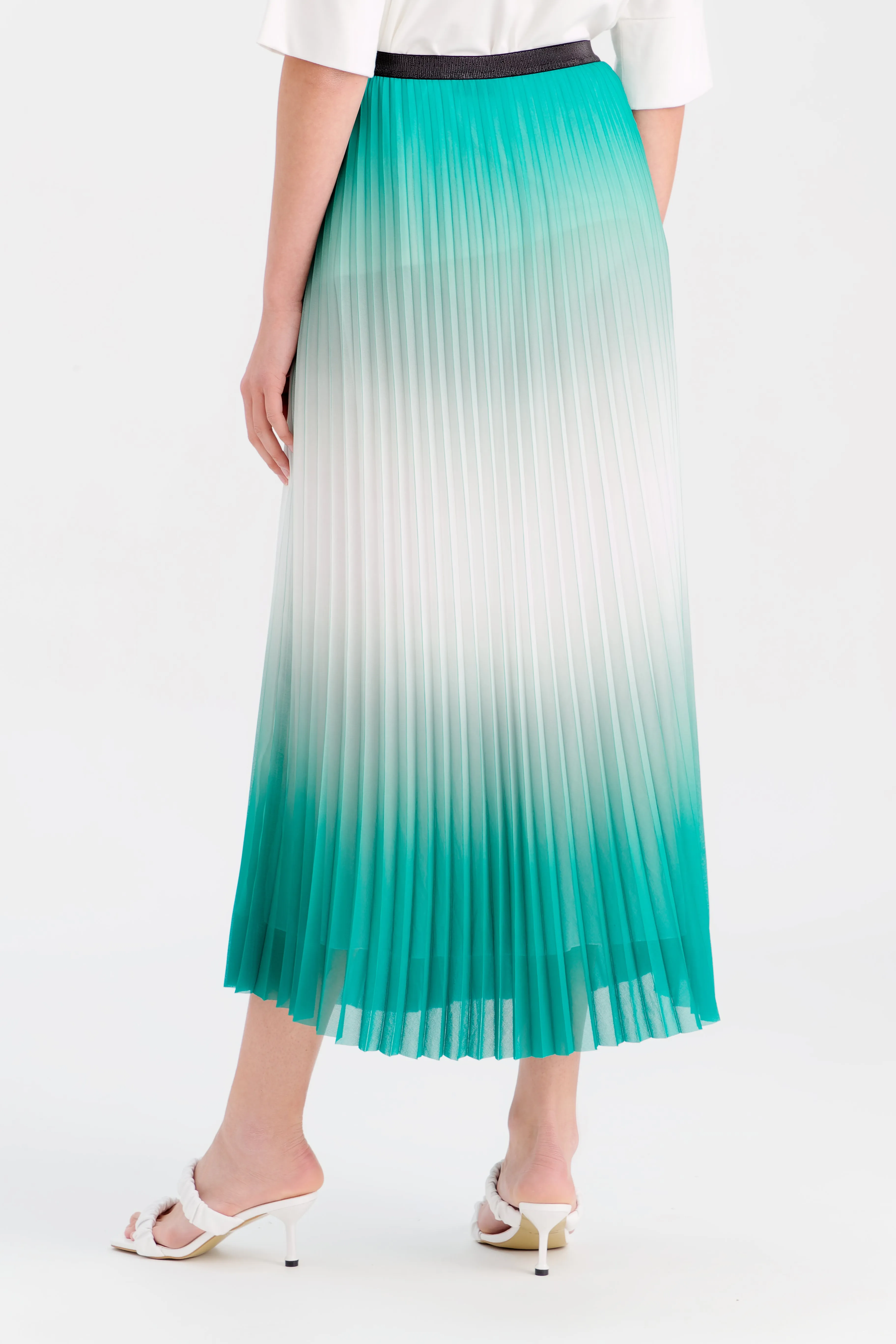 Choice Pleated Ombre Classic Skirt Green