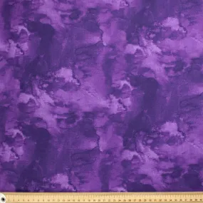 Cloudy Marble Collection Dark Purple Watercolour Shading Cotton Prints