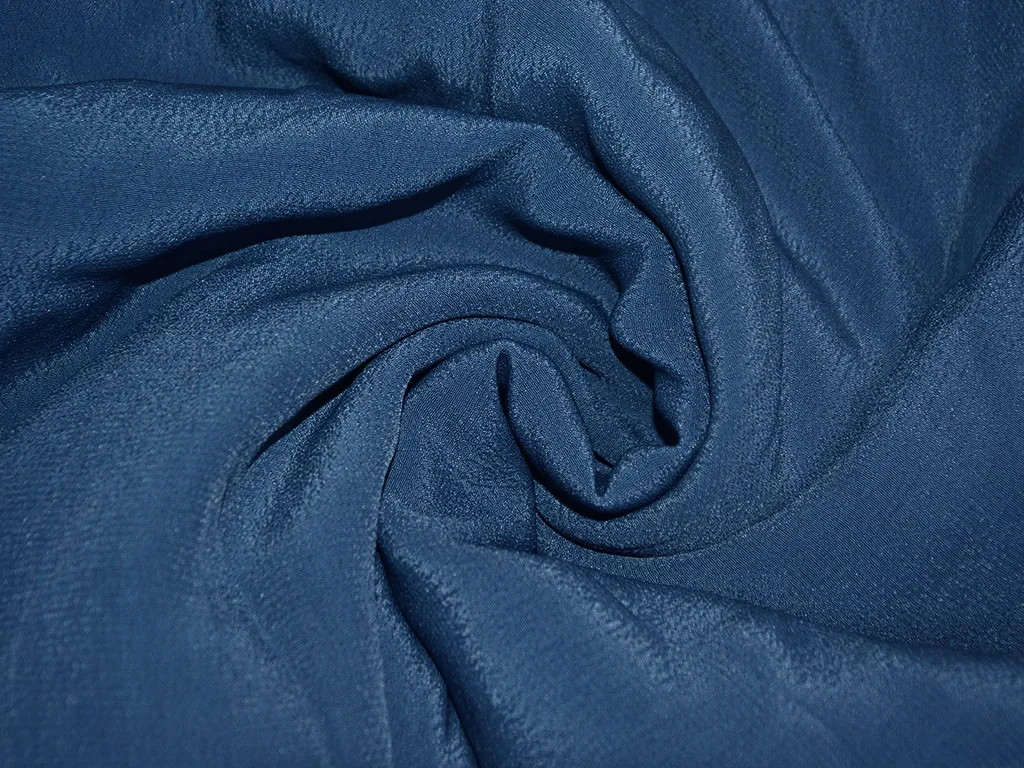 Cobalt Blue Plain Crepe Fabric