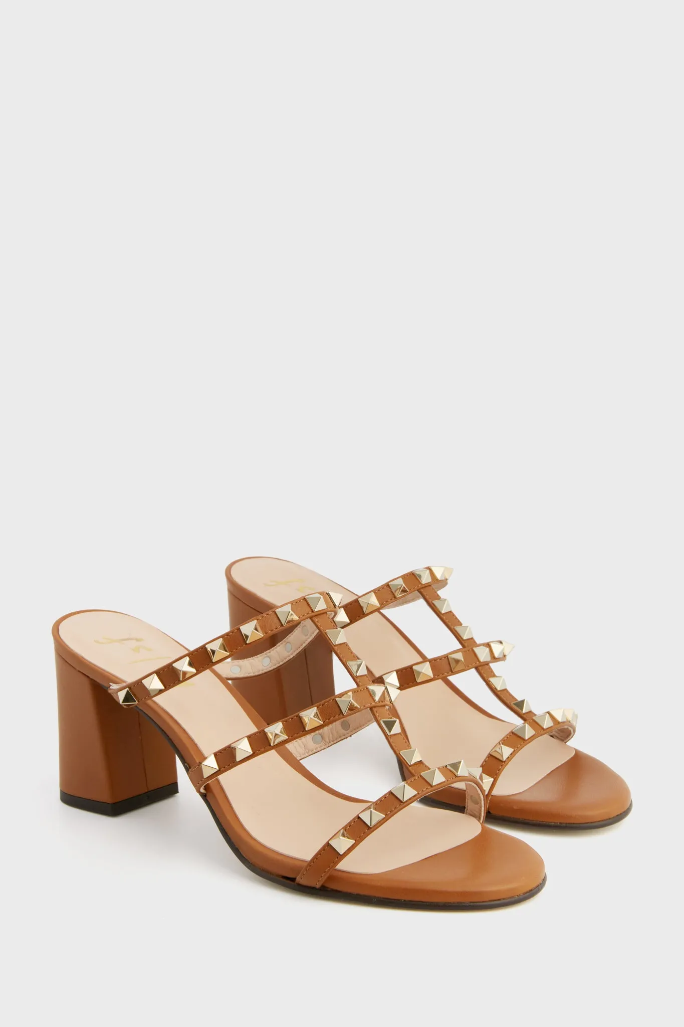 Cognac Foster Stud Sandals