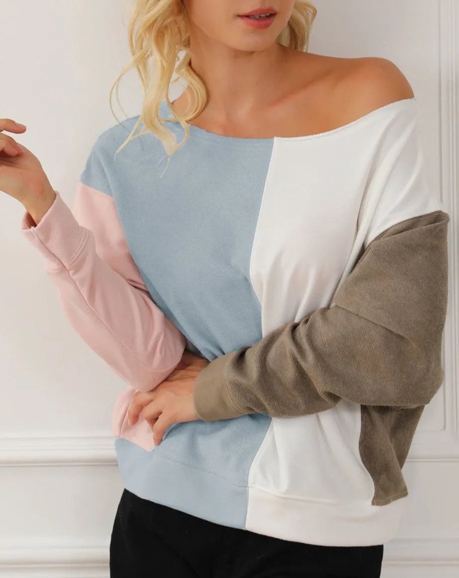 Colorblock Dolman Sleeve Sweatshirt