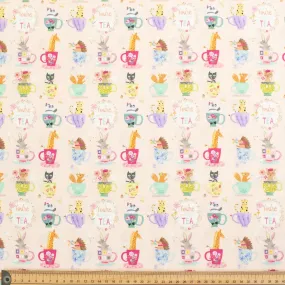 Cream YouÕre My Cup Of Tea Novelty Cotton Print