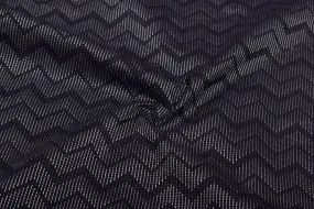 Dark Navy Blue Chevron Cotton Blend Tussar Fabric