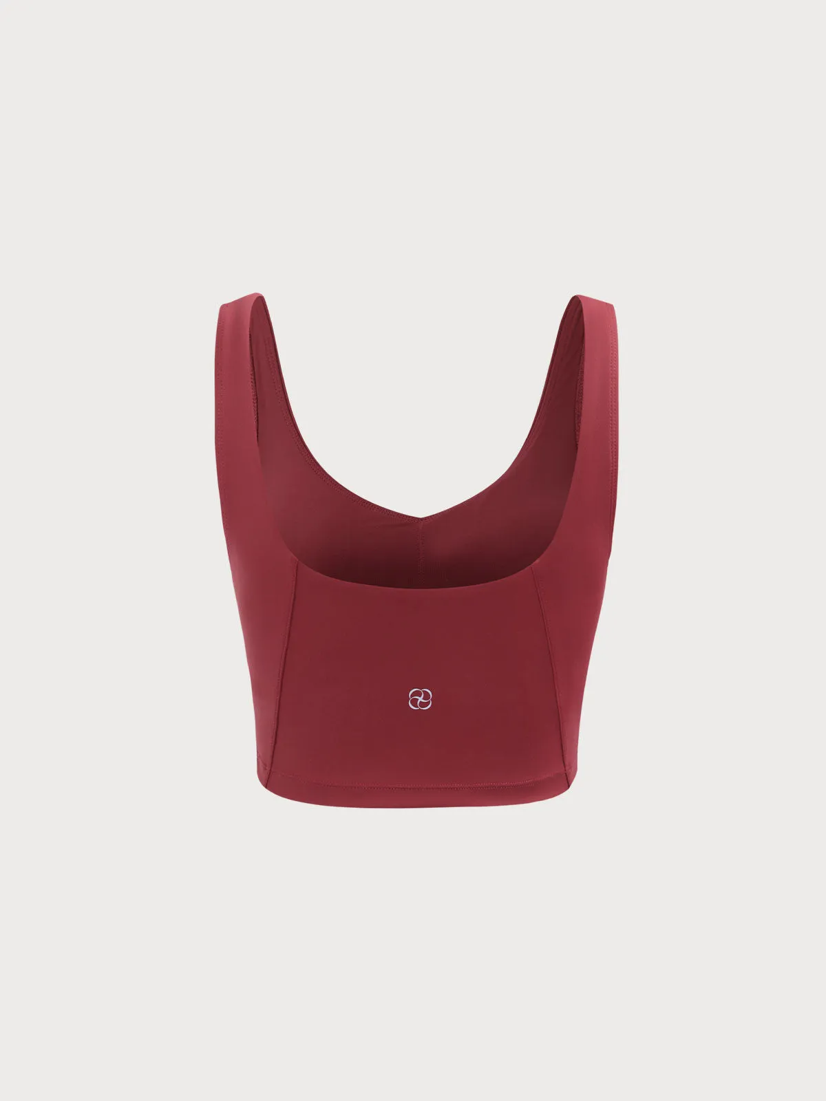 Dark Red V Neck Tank Top - High Support