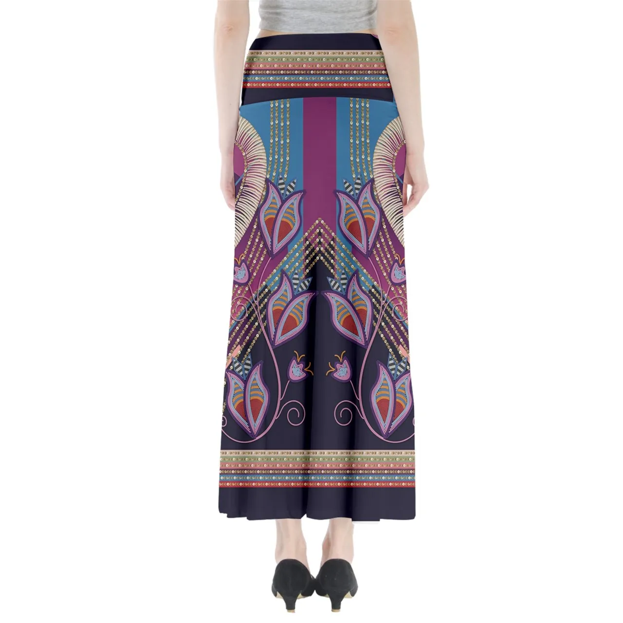 Dentalium Dreams Sky Full Length Maxi Skirt