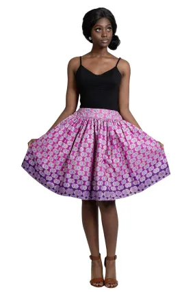 Ebele African Print Midi Skirt ( Pink)