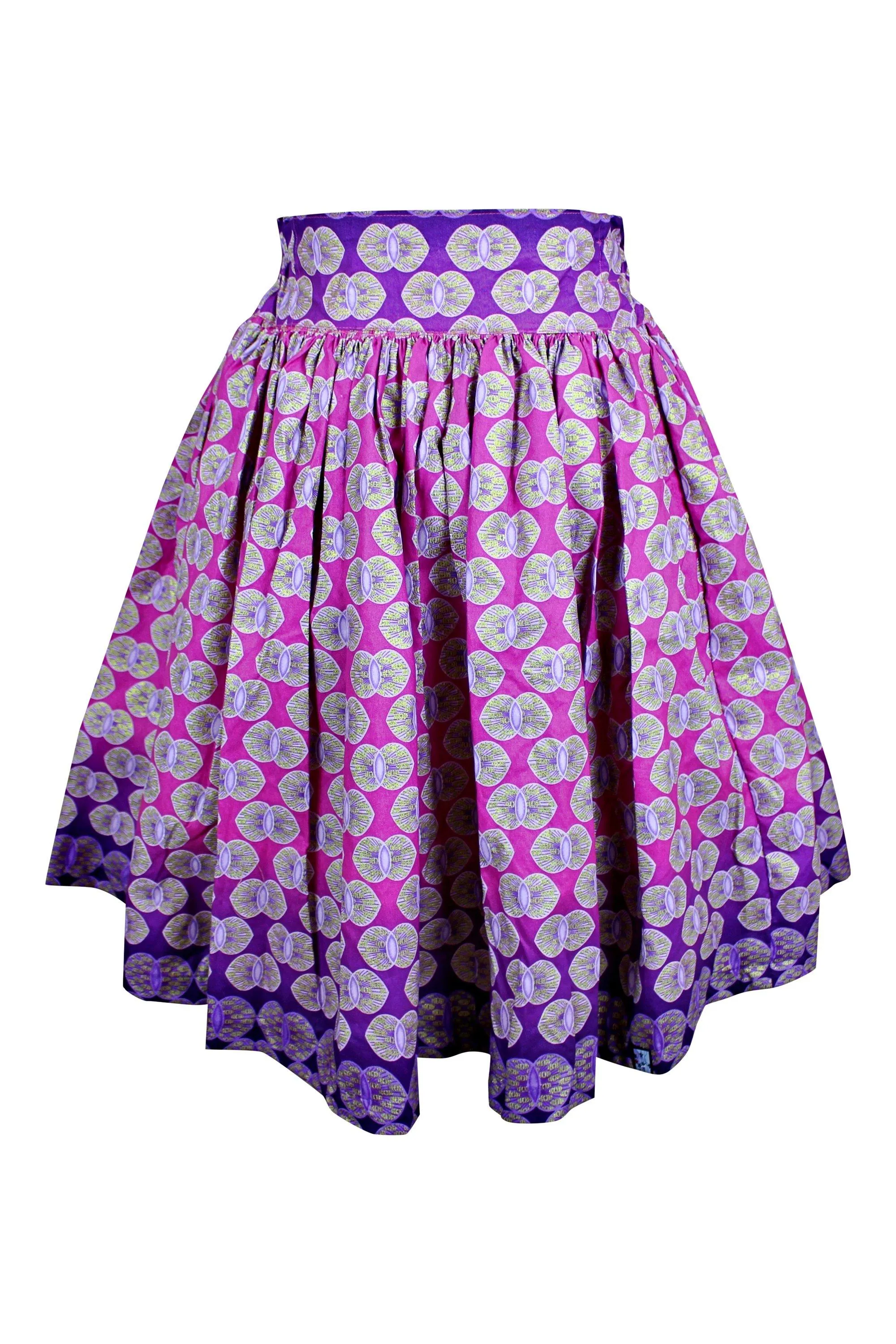 Ebele African Print Midi Skirt ( Pink)