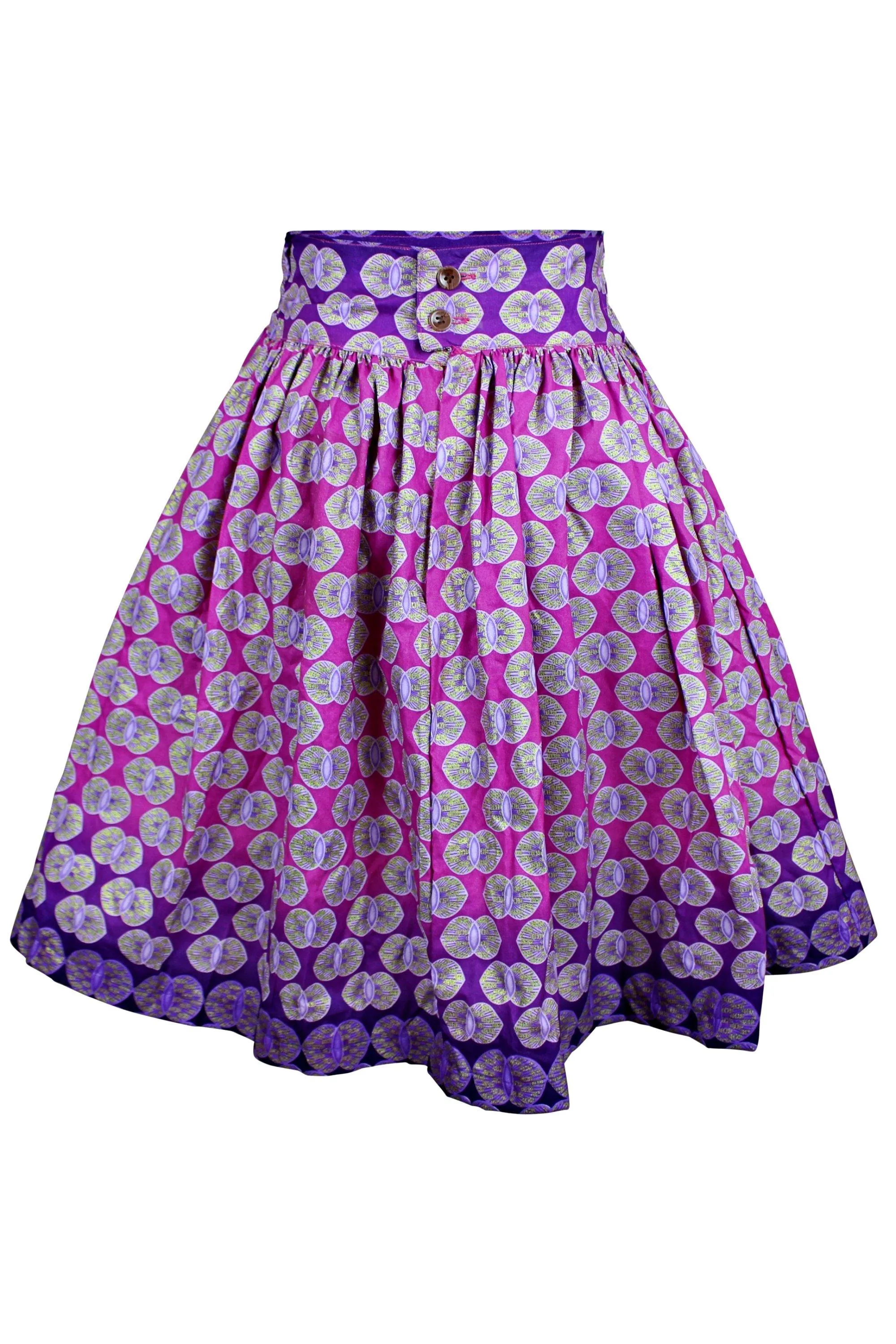 Ebele African Print Midi Skirt ( Pink)