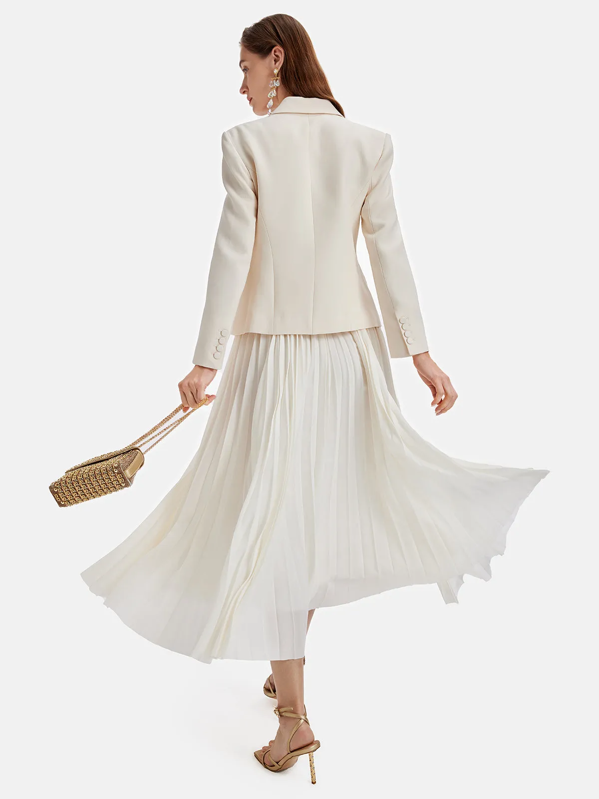 Elegant Pleated Flounce Skirt