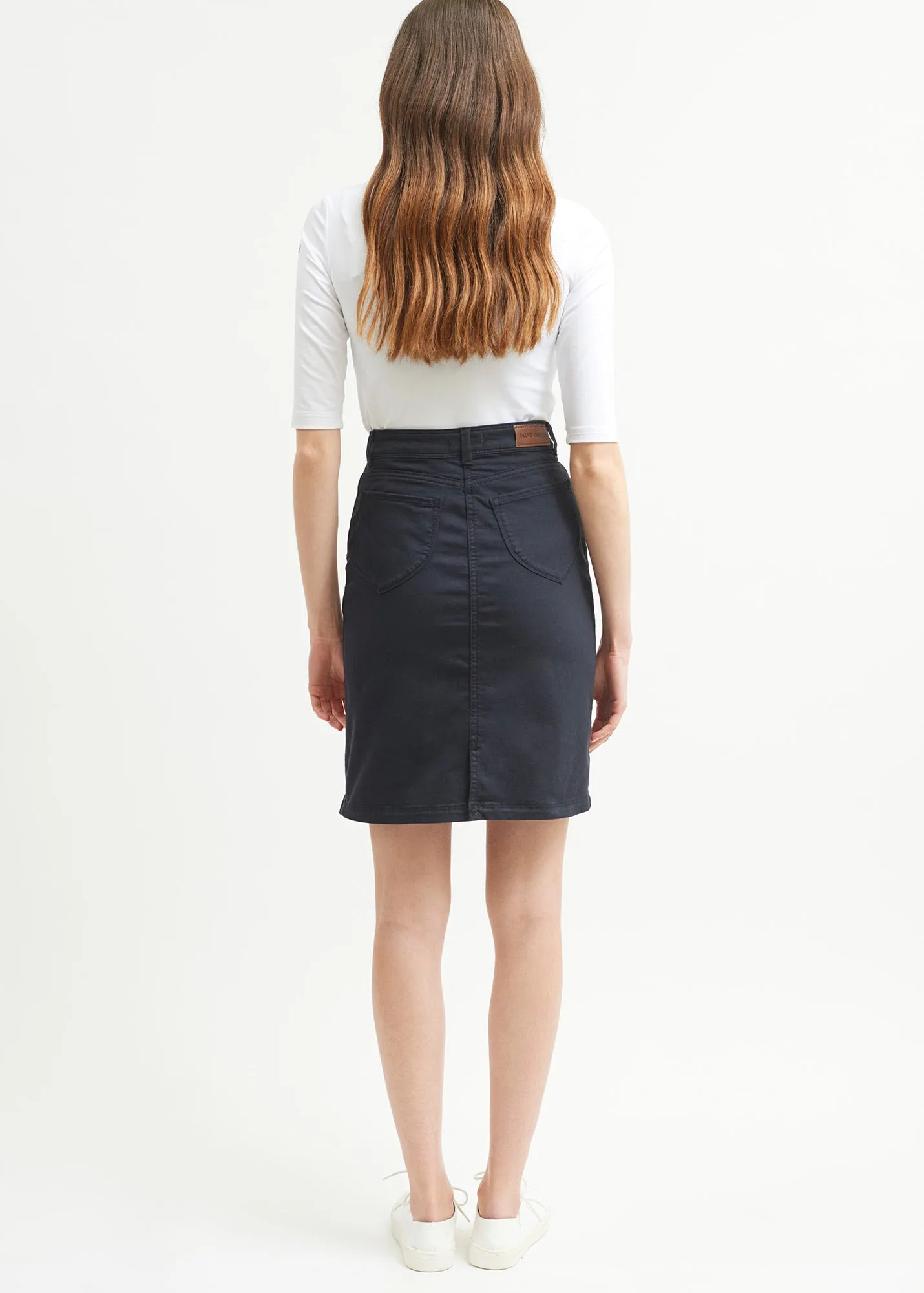 Elfy regular skirt - in coloured denim (NAVY)