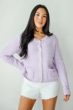 FINAL SALE - Feeling So Cute Lavender Sweater Cardigan