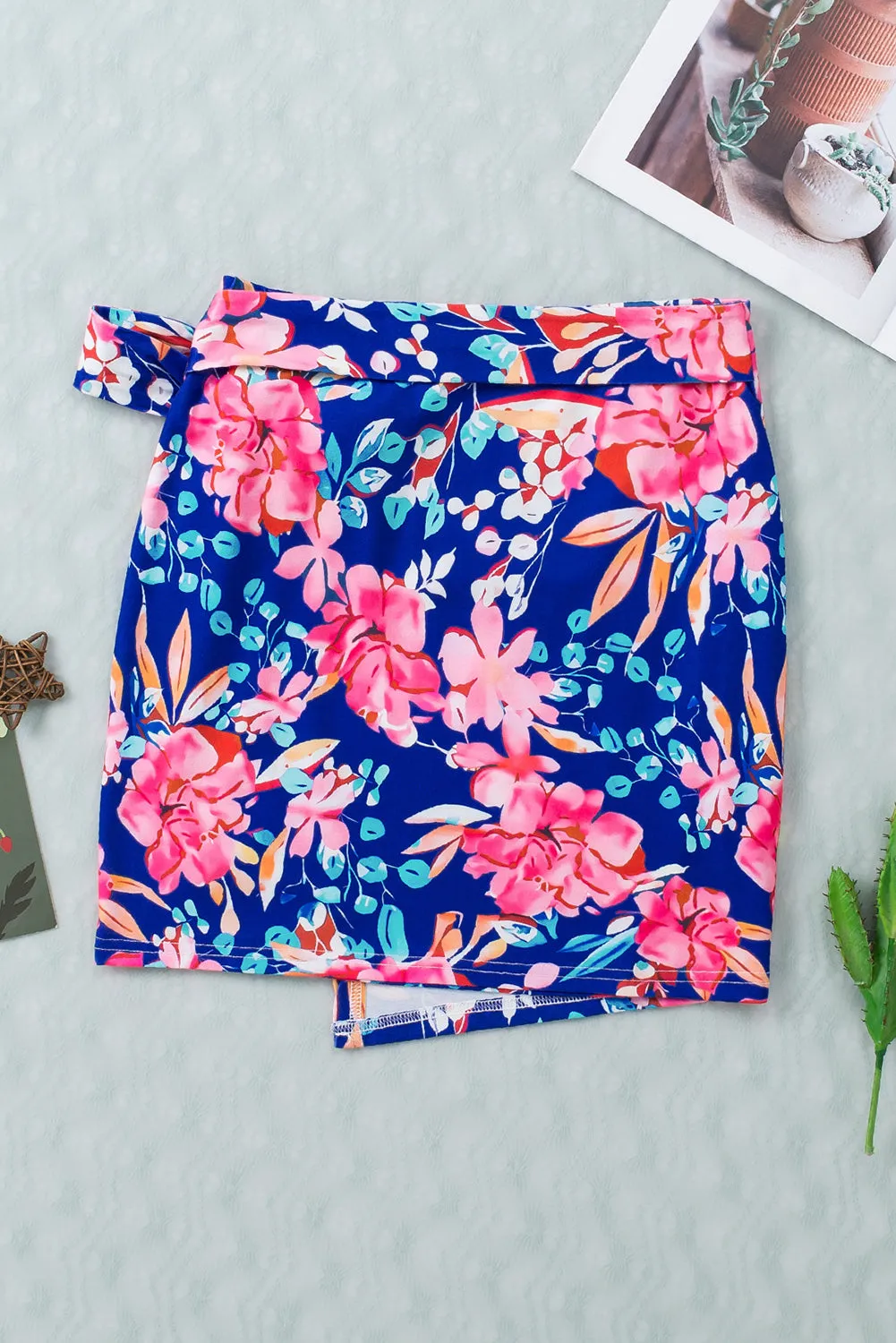 Floral Tied Mini Skirt