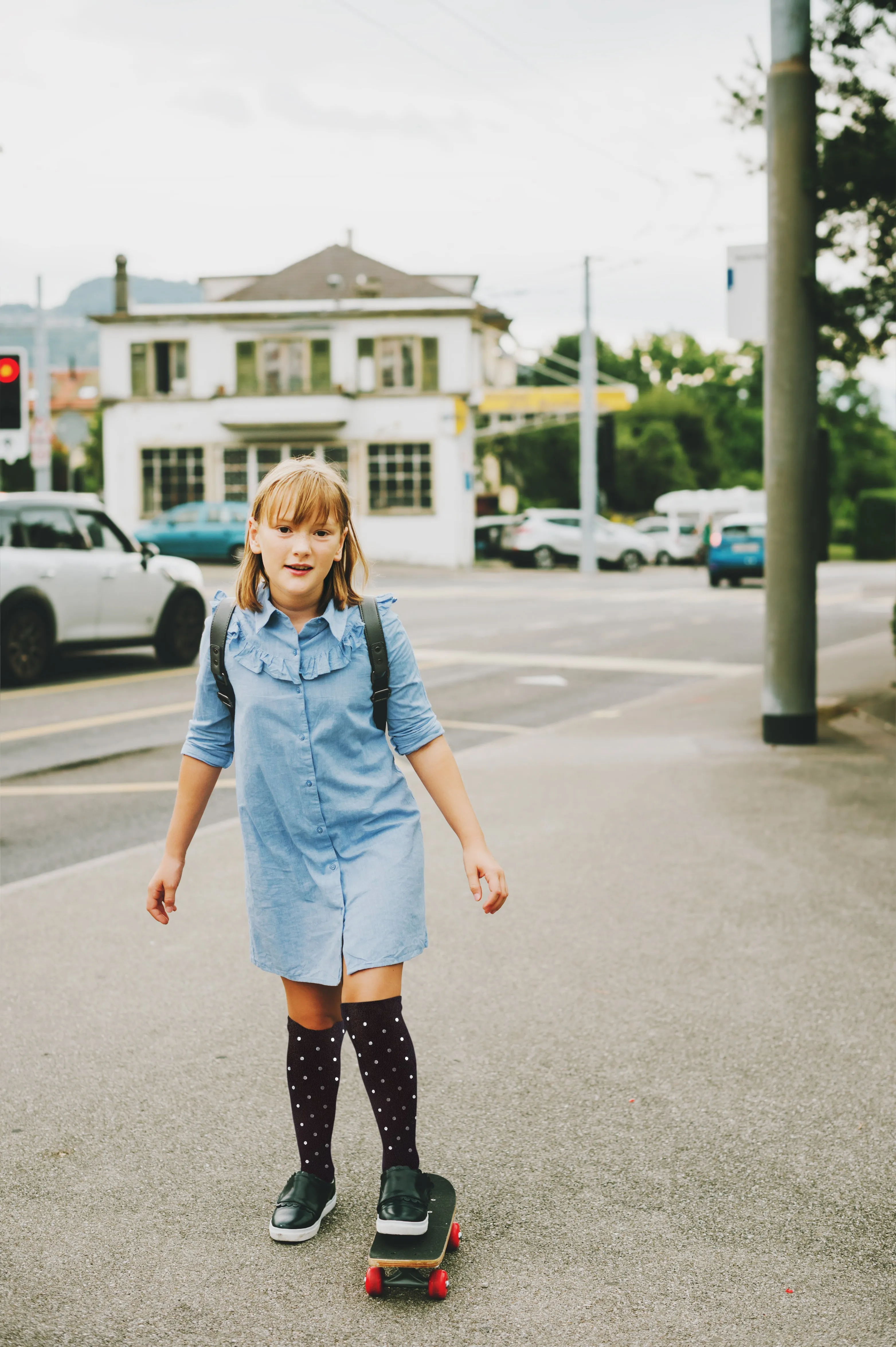 Girls' A Speck of Spots Polka Dot Knee High Socks