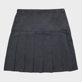 Girls Grey Teflon Pleated School Skirts