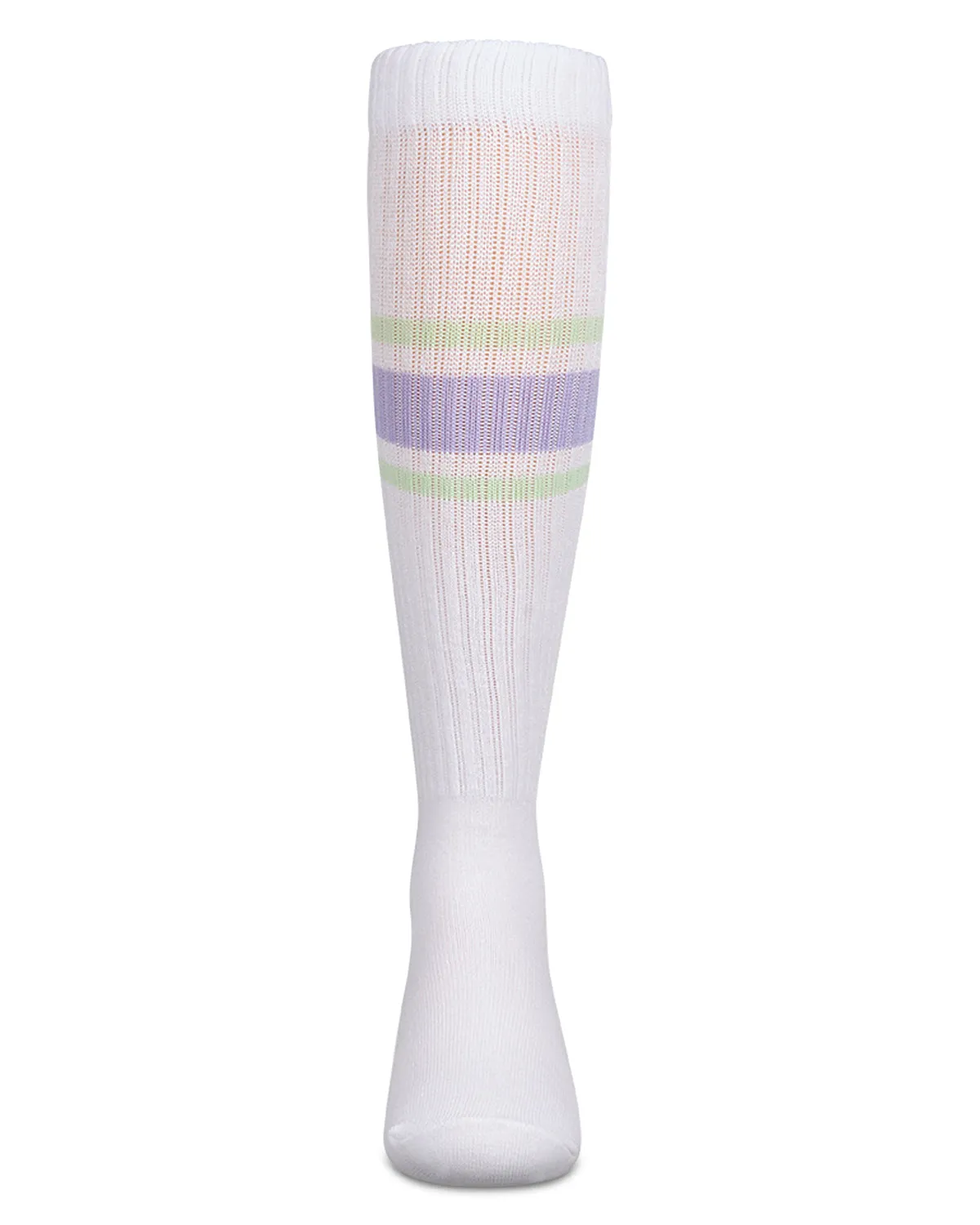 Girls Ribbed "Summer Bold Stripe" Cotton Blend Knee Sock