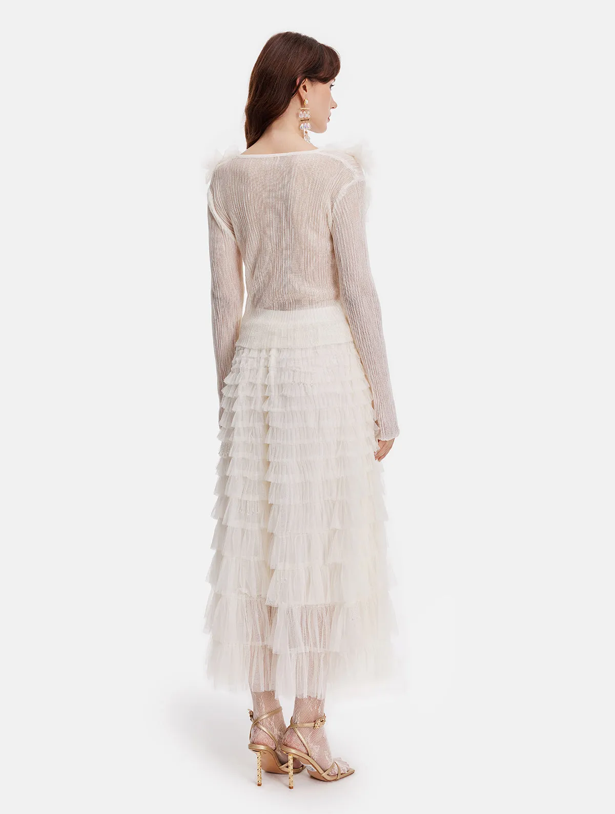 Gorgeous Garden Tulle Semi-Sheer Skirt