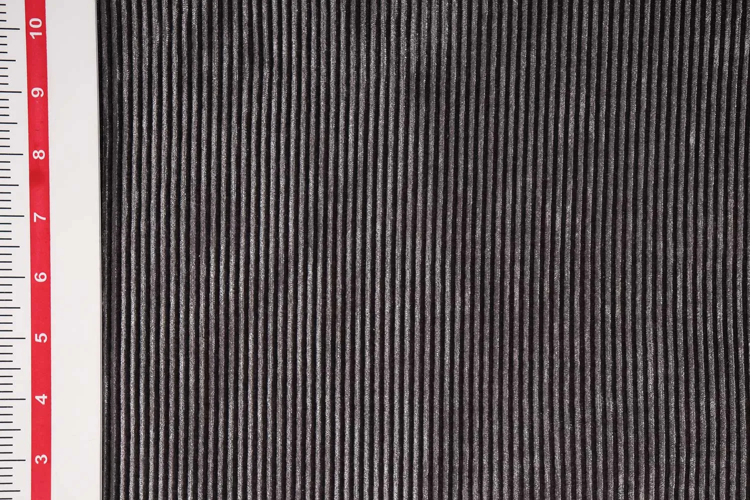 Grey Pleated Veour Velvet Fabric