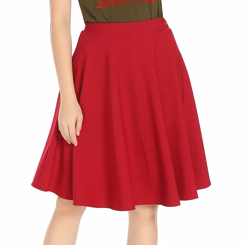 High Waist Mid-Length Women Short A-Line Anti-Exposed Skirt