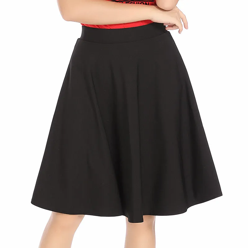 High Waist Mid-Length Women Short A-Line Anti-Exposed Skirt