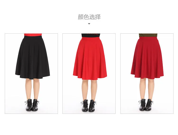 High Waist Mid-Length Women Short A-Line Anti-Exposed Skirt