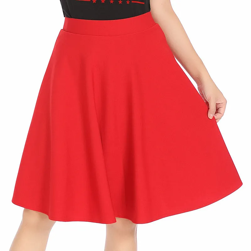 High Waist Mid-Length Women Short A-Line Anti-Exposed Skirt