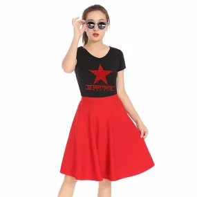 High Waist Mid-Length Women Short A-Line Anti-Exposed Skirt