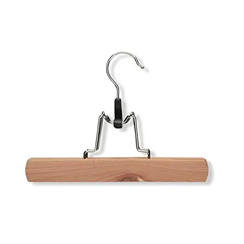 Honey-Can-Do HNGZ01536 8 Pack Wooden Pant Hanger with Clamp, Cedar