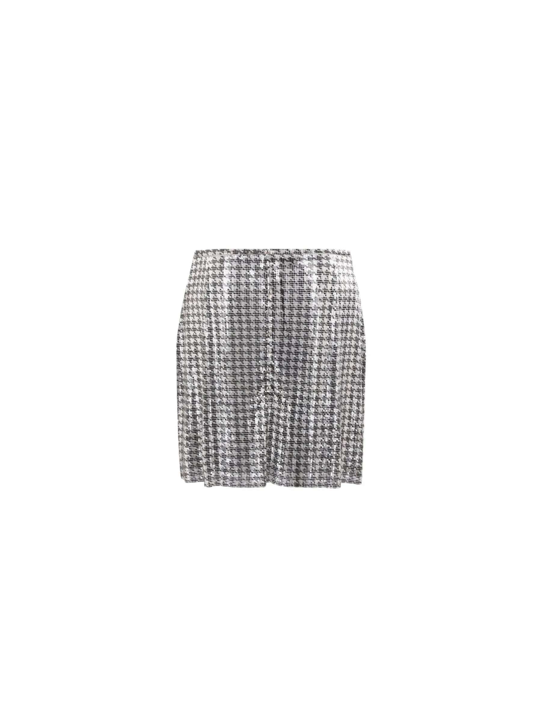 Houndstooth Metal Mesh Skirt