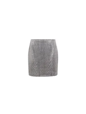 Houndstooth Metal Mesh Skirt