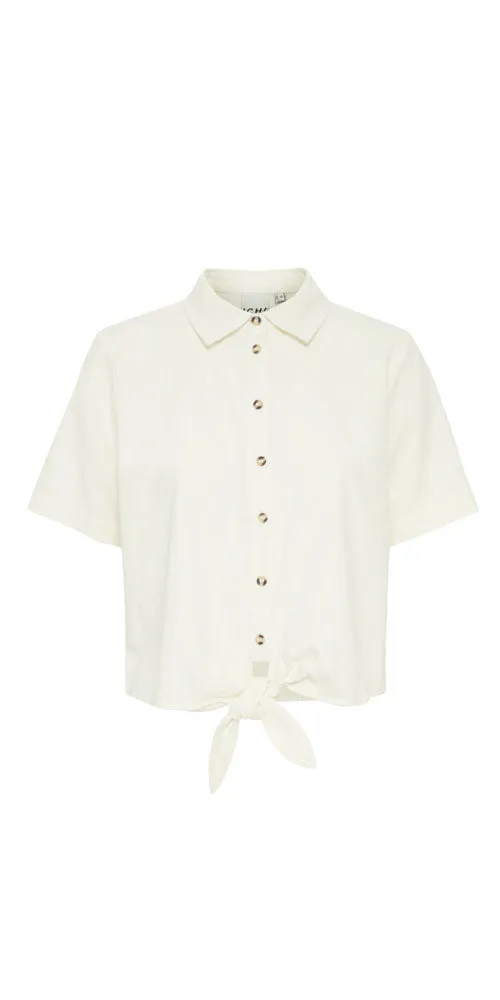 Ichi Tie Front Shirt, white